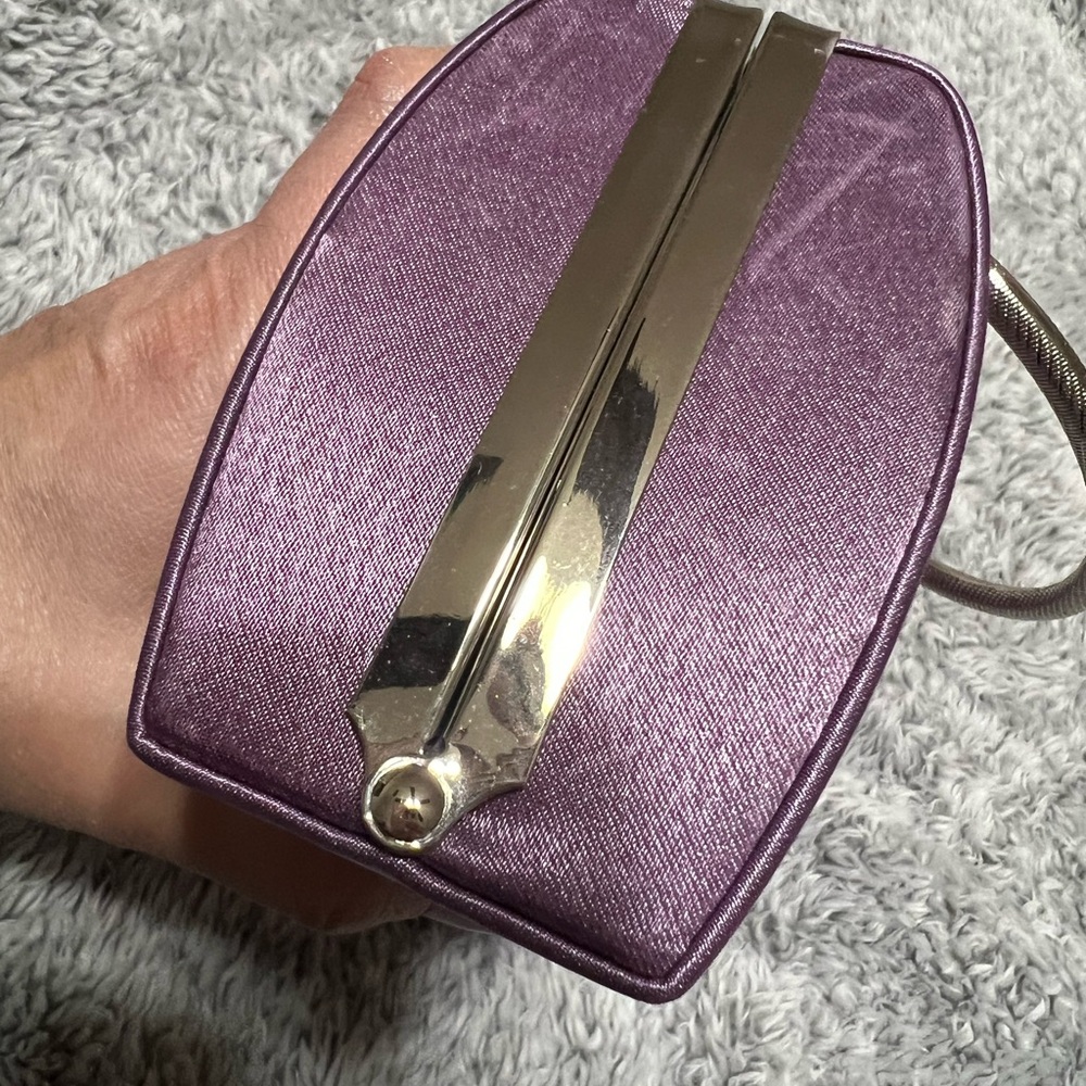 Source Unknown Lavender Clutch With Metallic Hand… - image 5